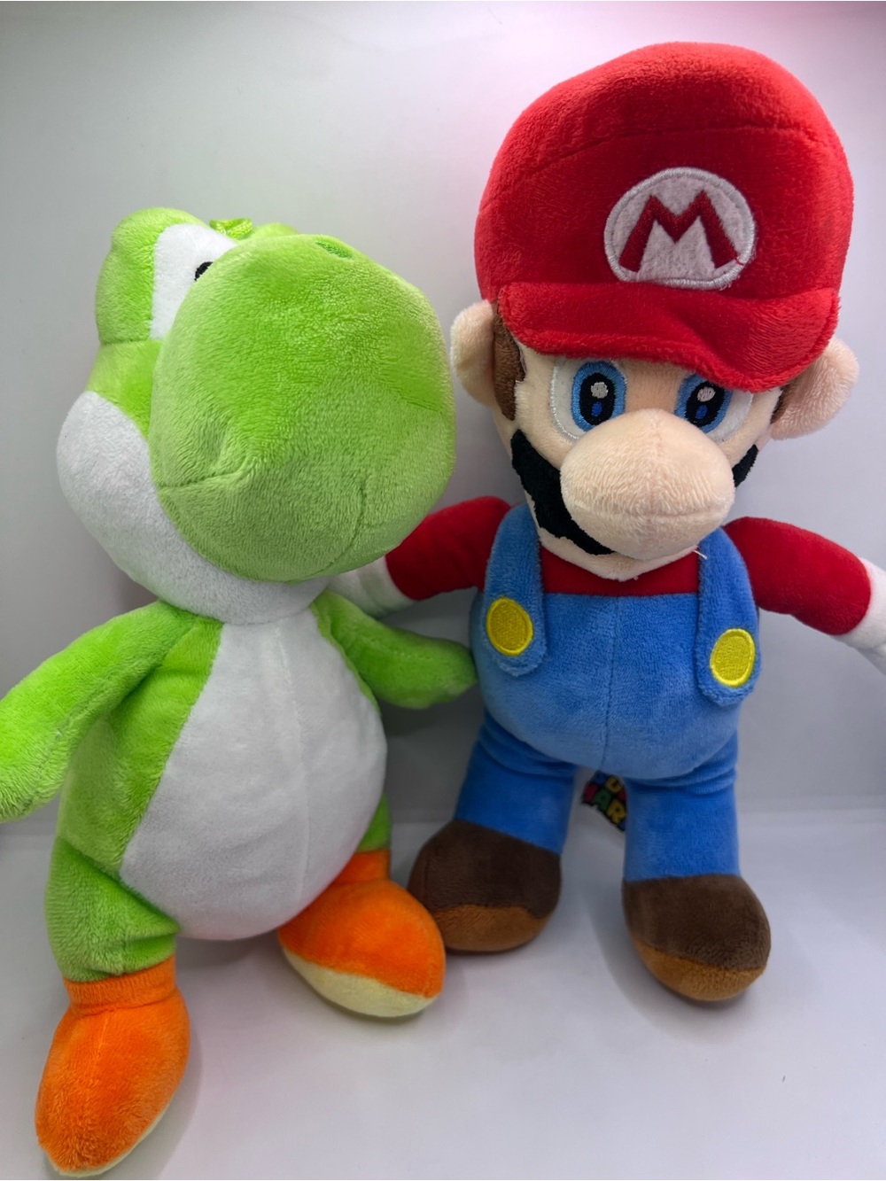 Set Of 2 Nintendo Super Mario Plush 2021 Mario And 2024 Yoshi Stuffed Animals